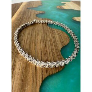 Sterling Silver Tennis Bracelet 925 7 Inch Clear Stones
